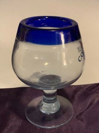 2 Corazon Tequila de Agave Cobal Blue Rim Footed Sipping Glass 4