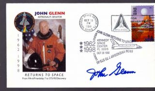 John Glenn Mercury 7 Sts - 95 Return To Flight Signed Cover