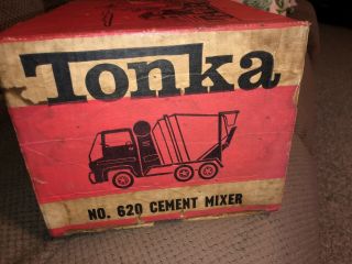 Vintage Tonka 1960smetal Cement Mixer Truck Concrete Construction 620 Box Only