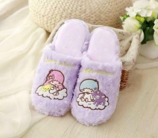 Cute Little Twin Stars Winter Home Soft Plush Warm Slippers Shoes (us 6 - 7.  5)