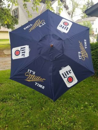 (l@@k) Miller Lite Beer Outdoor Patio Umbrella Bar Pub Mib