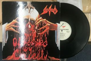 Sodom " Obsessed By Cruelty " 1st U.  S.  Pressing 12 " Metal Lp W/ Lyric Sheet