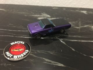 Vintage 1967 Hot Wheels Redline Custom Fleetside Purple,  With Button