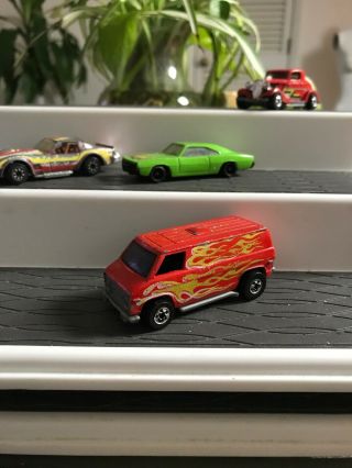 Hot Wheels Van Black With Flames 1974 Hong Kong Vintage Mattel
