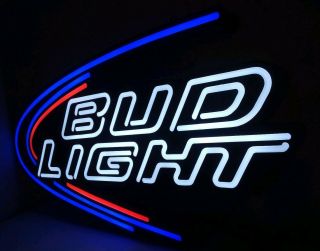 Budweiser Prestige Display Led Opti Neo Neon Beer Bar Light 3 Feet Wide