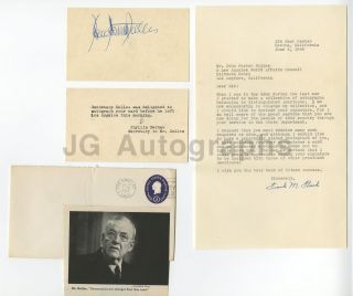 John Foster Dulles - United States Secretary Of State - Authentic Autograph