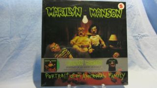 Marilyn Manson Portrait Of An American Family On Green Vinyl With Small T - Shirt