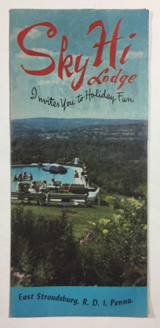 Vintage Hotel Advertising Travel Brochure Sky Hi Lodge East Stroudsburg Pa