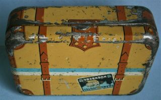 Vintage Figural Tin Suitcase Candy Tin Made By Keim & Co. ,  Germany,  Early 1900s