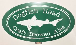 Dogfish Head Craft Brewed Ales Large Metal Beer Sign 35.  5x19.  5” - Rare
