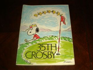 Rare 1976 35th Bing Crosby Clambake Pro - Am Golf Program - Pebble Beach,  Snoopy