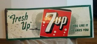 7 Up 1954 Sign 30.  5 X 11.  5