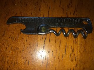 Iroquois Beer Buffalo Ny Beer Opener/cork Screw No.  6 - Pre Prohibition