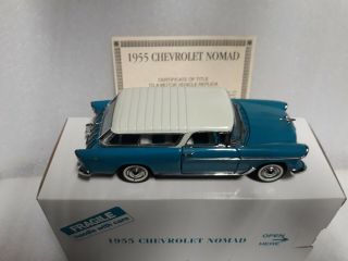 Danbury 1955 Chevrolet Chevy Nomad 2 - Door Wagon 1:24 Diecast Car Turquoise