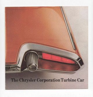 1963 Chrysler Turbine Concept Car Brochure Vintage