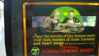 Vintage Glass Advertisement Slides,  Columbia Recording Artists Ford And Glenn