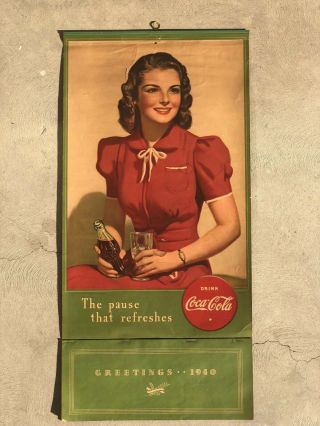 1940 Coca Cola Calendar Full Pad.