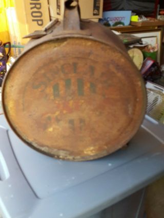 Antique Sinclair Opaline Motor Oil Rocker Can 1929 14 " Dia St Louis Can Co
