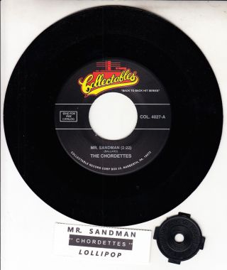 Chordettes Mr.  Sandman & Lollipop 7 " 45 Record,  Juke Box Title Strip