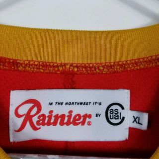 Rainier Beer Hockey Jersey Mens Size XL Casual Industrees Streetwear Red Shirt 3