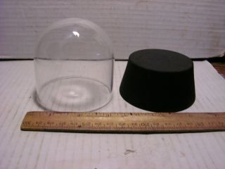 3 - 1/8 " O.  D.  X 3 - 1/8 " Tall Glass Dome W/ Rubber Tapered Stopper For Wet Opals