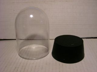 3 " O.  D.  X 4 - 1/8 " Tall Glass Dome With Rubber Tapered Stopper For Wet Opals C