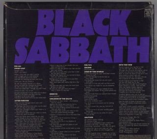 Orig ' 71 BLACK SABBATH Master of Reality LP UK Import Vertigo Swirl 