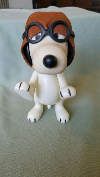 Vintage Snoopy Peanuts Pocket Doll Wwi Flying Ace 7” 1966