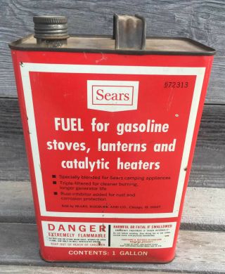 Vintage Sears & Roebuck White Gas Can Lantern Stove Fuel 1960 