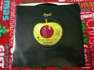The Beatles Apple 45 Record We Can Work It Out,  Black Star On Label 1971