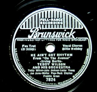 Teddy Wilson & Orchestra with Billie Holiday 1937 Jazz Brunswick 78rpm E, 2