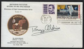 Buzz Aldrin Autograph On Apollo 11 Fifth Anniversary Cover,  Postmarked 5/20/1974