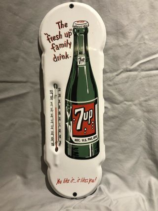 Rare 7up Porcelain Thermometer Sign Marked “st - 41”