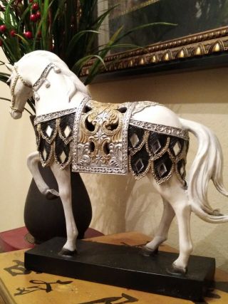 Andalusian Lusitano Yearling Horse,  Grayresin,  Large Sculpture Statue
