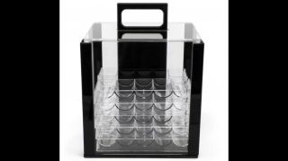 Acrylic Poker Chip Carrier With Chip Trays,  Holds 1,  000 Poker Chips