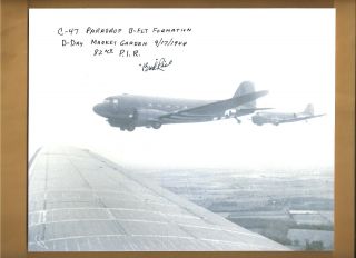 Julian " Bud " Rice Ww2 C - 47 D - Day Pilot Autographed 8x10 Picture Autograph