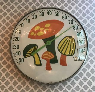 The Ohio Thermometer Co.  12 " Jumbo Dial Mushroom Metal Frame Vintage