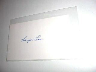 Harper Lee Author Hand Signed Autographed Index Card To Kill A Mockingbird