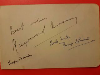 Denis Shaw Autograph.  Carry On Regardless.  The Prisoner.  Very Rare