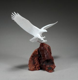 Eagle Sculpture Direct From John Perry 11in Wingspan Pellucida Statue