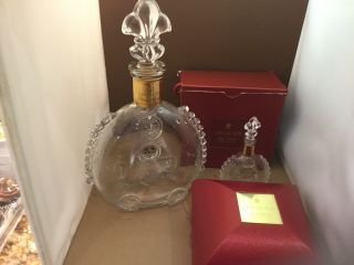 2 - Baccarat Remy Martin Louis Xiii Cognac Crystal Decanters 11” (. 75l) & 5” (50ml)
