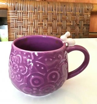 Starbucks 2012 Purple Embossed Chinese Mid - Autumn Festival Rabbit Cup Mug