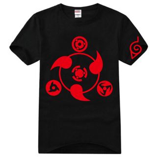 Anime Naruto Syaringan Cotton T - Shirt Short Sleeve Clothing Boy Girl Summer Gift