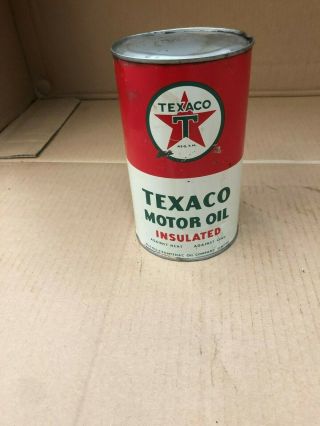 Texaco Mccoll - Frontenac Insulated Motor Oil Tin Quart - Oil Can