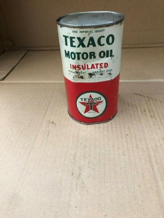 TEXACO McColl - Frontenac Insulated Motor Oil Tin Quart - Oil Can 3