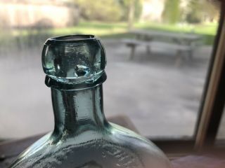 Quart Green Aqua Washington Taylor Historical Flask Hinge Mold Dyottville 5
