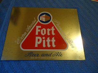 Fort Pitt Beer & Ale Baltimore Md Tin Sign American Brewery