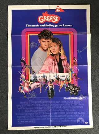 Grease 2 Cast 8x Multi Signed 27x41 Movie Poster Autographed Psa/dna Loa