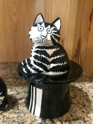 Sigma Kliban Black/White Cat InTop Hat Cookie? Jar & Candle Holder Ceramic 2