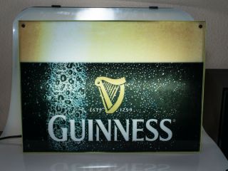 Guinness Beer Ad Light Sign Mounting On The Wall In Lemon Finish With Back Light
